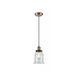 Franklin Restoration Canton 1 Light 6 inch Antique Copper/Matte Black Mini Pendant Ceiling Light in Clear Glass