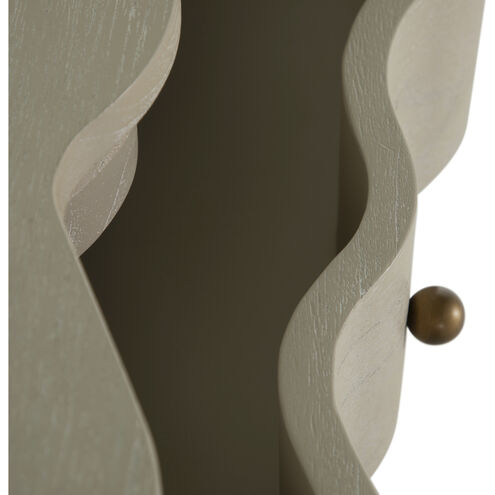 Meredith Textured Cerused White / Stained Brass Chest