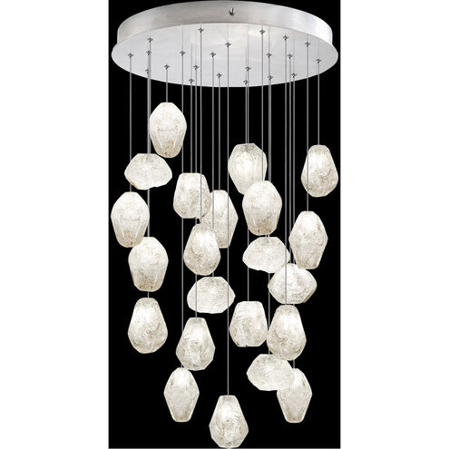 Natural Inspirations 22 Light 24 inch Silver Pendant Ceiling Light in Clear Quartz Studio Glass 3