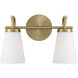 Drake 2 Light 14 inch Aged Brass Vanity Light Wall Light