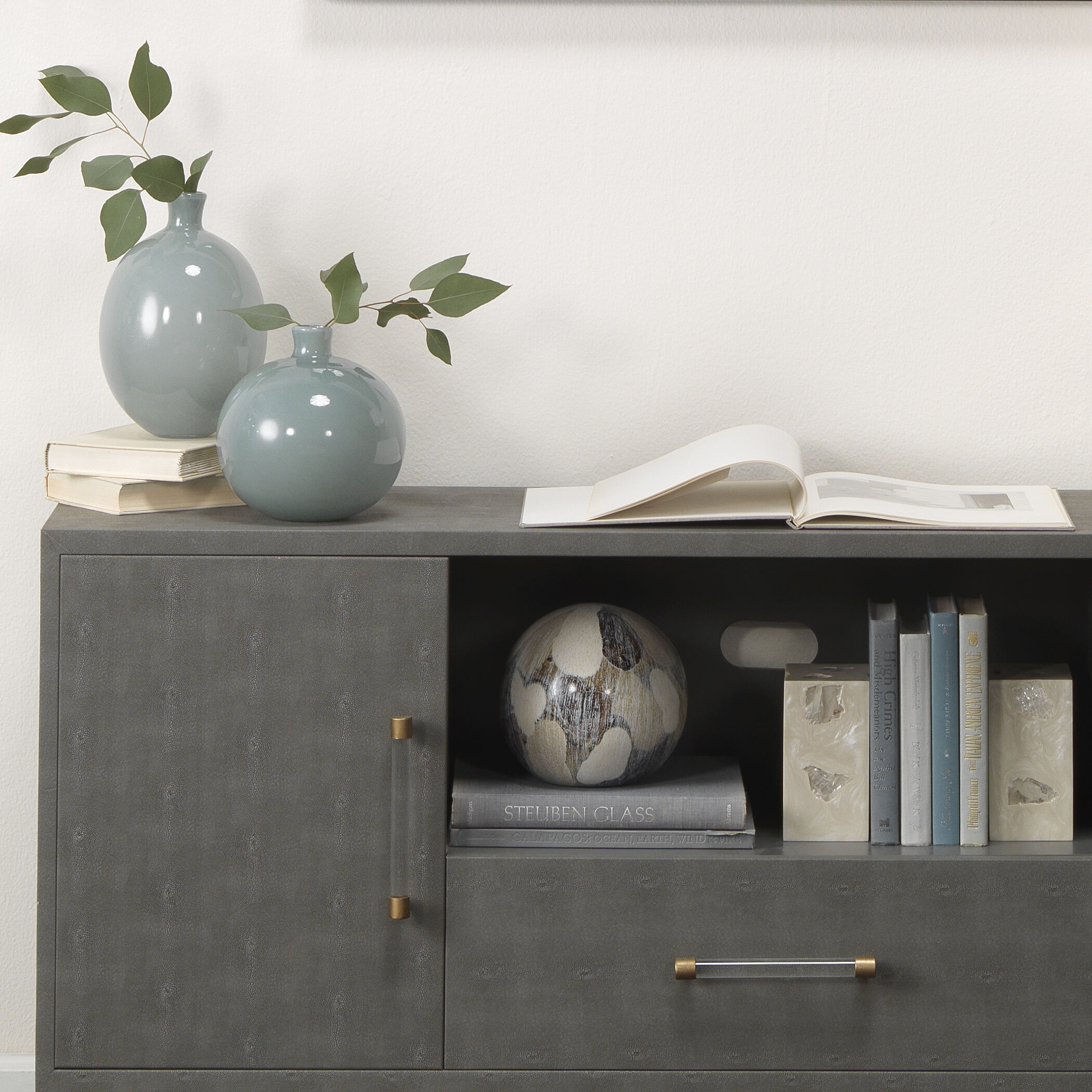 Slab 4.5 X 3.5 inch Clear Mica & Pearl Resin Bookends in Clear Mica and Pearl Resin, Set of 2