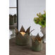 Anita Distressed Gray and Green Crown Planters, Set of 2