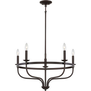 Transitional 5 Light 26.63 inch Oil Rubbed Bronze Chandelier Ceiling Light
