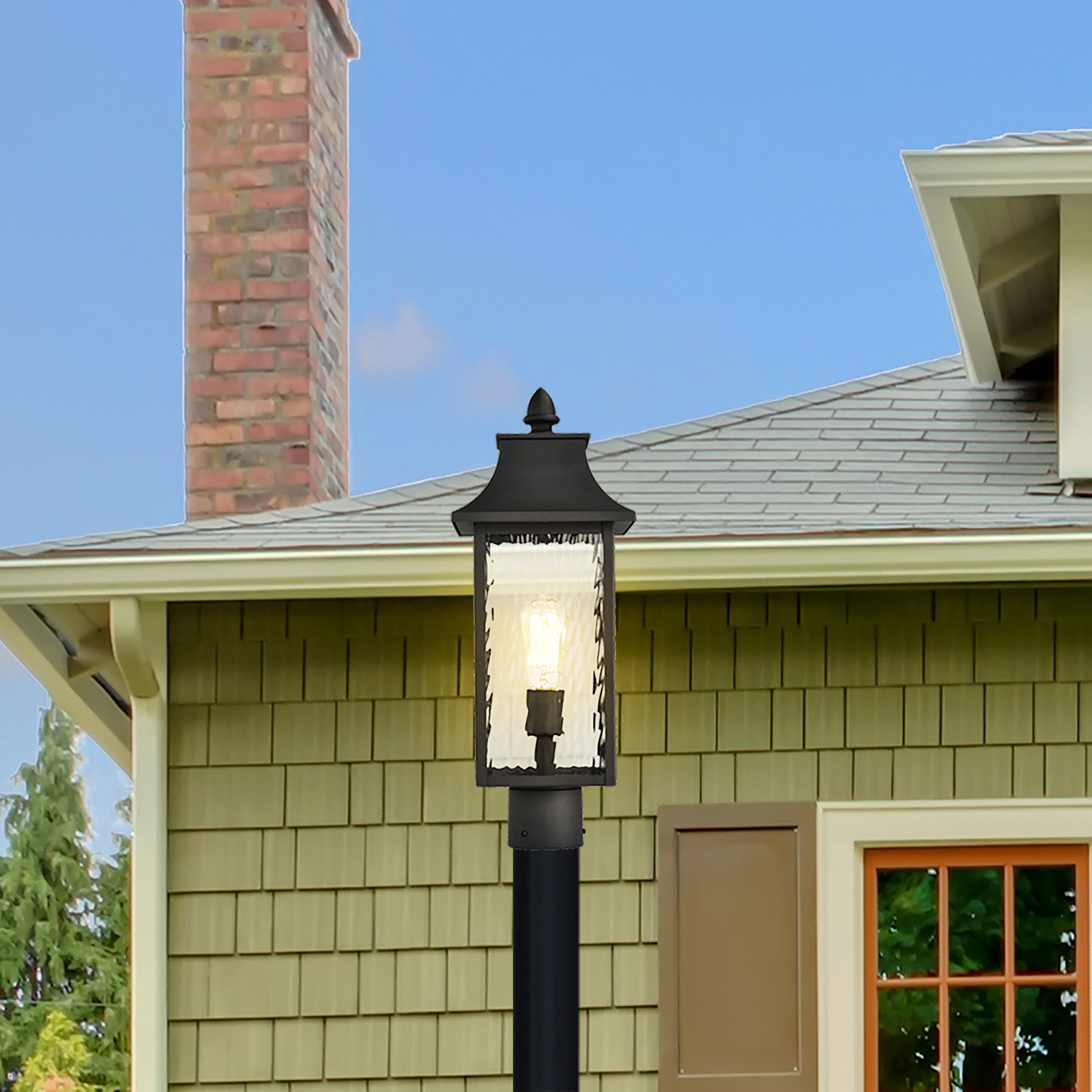 Austen 20 inch Matte Black Post Lantern