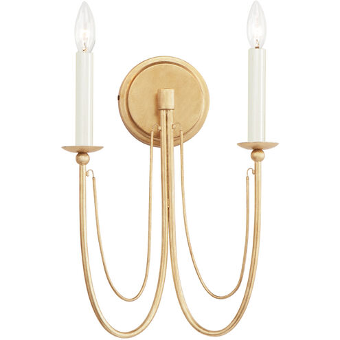 Plumette 2 Light 12 inch Gold Leaf Wall Sconce Wall Light