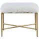 Charmed Cream Faux Sheepskin and Soft Gold Bench