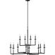 Ansley 12 Light 44 inch Aged Iron Chandelier Ceiling Light, Large