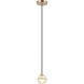 Misty 1 Light 4.38 inch Aged Gold Brass Pendant Ceiling Light
