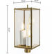 Back Bay 3 Light 23.25 inch Aged Brass Outdoor Post Light