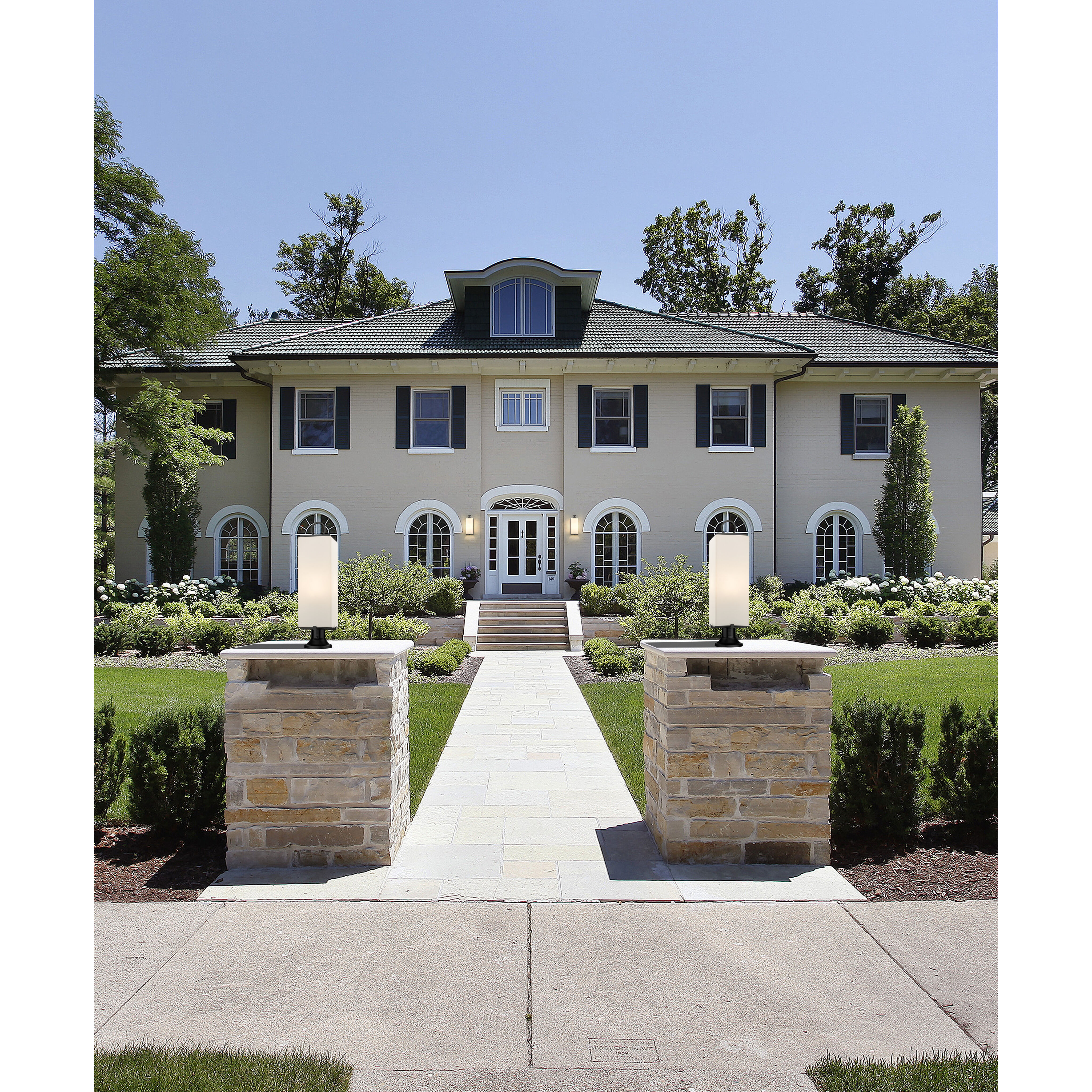 Sana 3 Light 28.5 inch Black Outdoor Pier Mounted Fixture