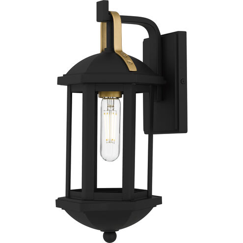 Crestfield 1 Light 15.25 inch Matte Black Outdoor Wall Lantern, Small