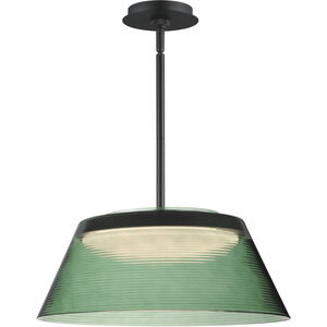 Jensen LED 18 inch Black Single Pendant Ceiling Light in Green
