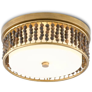 Ferber LED 15 inch Brass/Natural Flush Mount Ceiling Light 