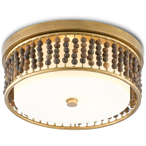 Ferber LED 15 inch Brass/Natural Flush Mount Ceiling Light 