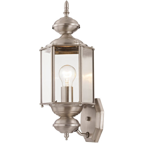 Outdoor Basics 1 Light 17 inch Brushed Nickel Outdoor Wall Lantern