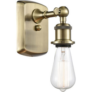 Ballston Bare Bulb 1 Light 5 inch Antique Brass Sconce Wall Light in Incandescent, No Shade, Ballston