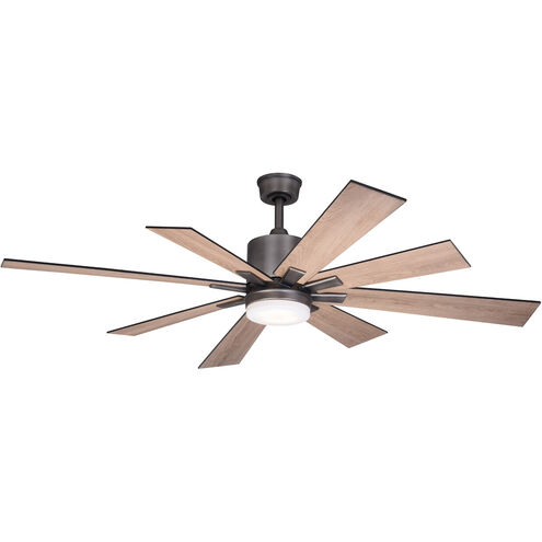 Crawford 60 inch Dark Nickel with Oak-Black Walnut Blades Indoor/Outdoor Ceiling Fan
