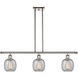 Ballston Belfast 3 Light 36 inch Polished Nickel Island Light Ceiling Light in Seedy Glass, Ballston