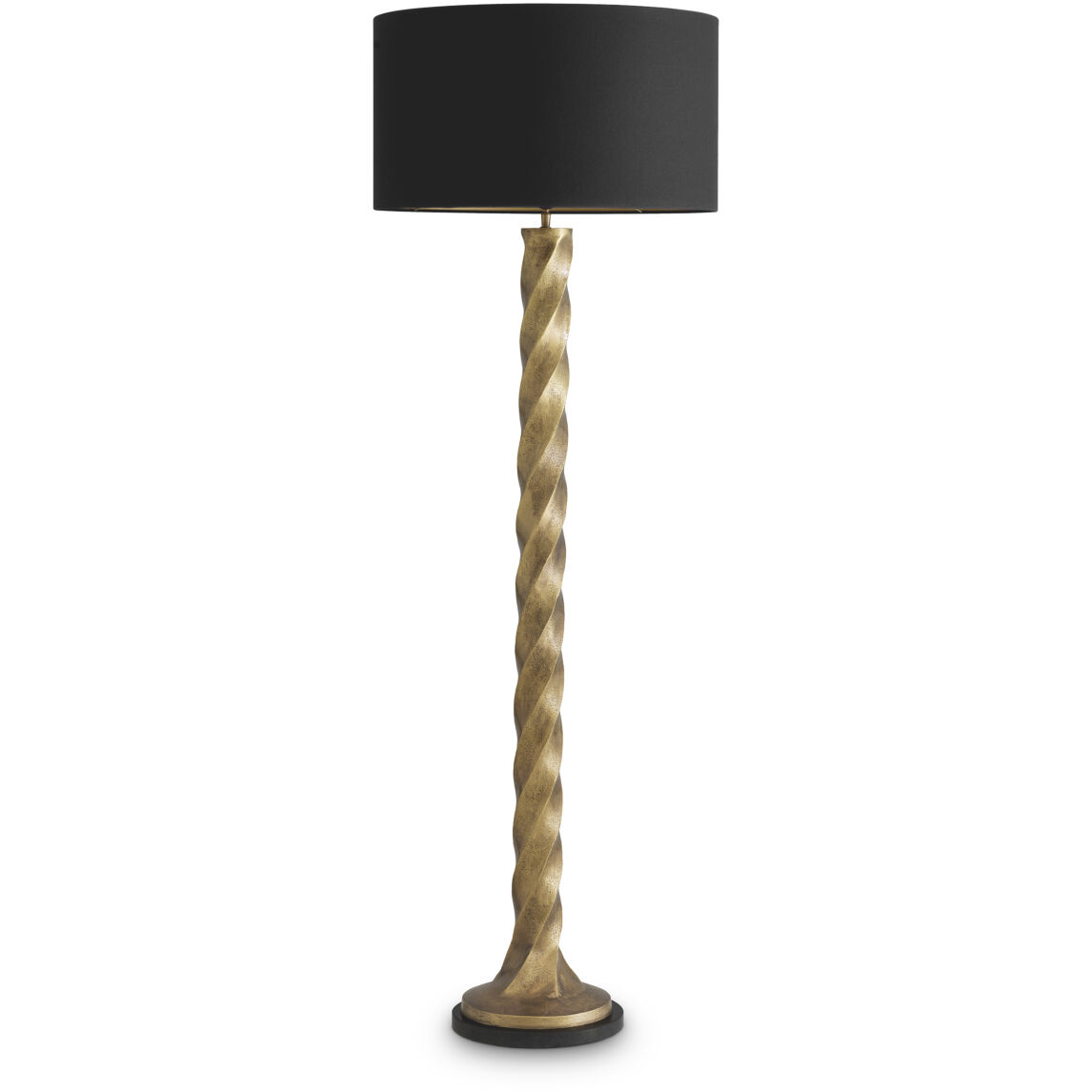Costanza 64.57 inch 40 watt Vintage Brass with Black Granite Base Floor Lamp Portable Light