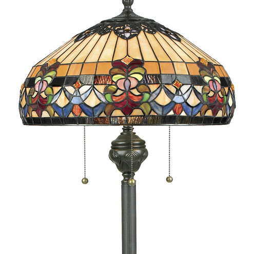 Belle Fleur 62 inch 100 watt Vintage Bronze Floor Lamp Portable Light, Naturals