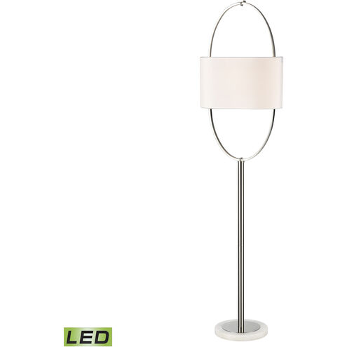 Gosforth 68 inch 9.00 watt Polished Nickel with White Floor Lamp Portable Light