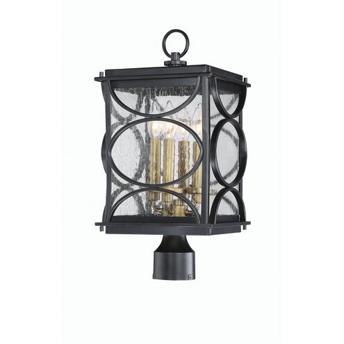 Hamilton 4 Light 19 inch Midnight/Patina Aged Brass Outdoor Post Mount