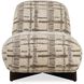 Evans Mocha and Caramel and Dark Walnut Armless Accent Chair