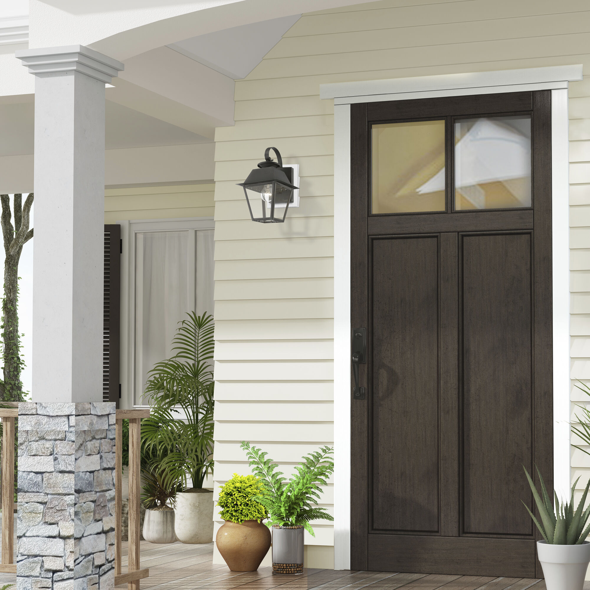 Wentworth 1 Light 13 inch Charcoal Outdoor Small Wall Lantern