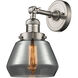 Franklin Restoration Fulton 1 Light 7 inch Brushed Satin Nickel Semi-Flush Mount Ceiling Light in Plated Smoke Glass, Franklin Restoration
