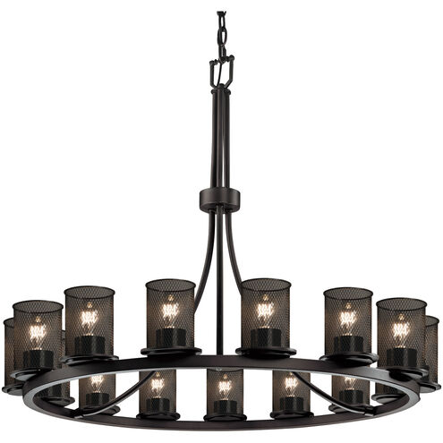Wire Mesh 15 Light 42 inch Dark Bronze Chandelier Ceiling Light