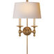 E. F. Chapman Classic 2 Light 13 inch Hand-Rubbed Antique Brass Decorative Wall Light