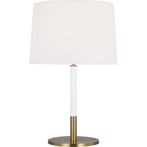 kate spade new york Monroe 27.13 inch 9 watt Burnished Brass Table Lamp Portable Light in Burnished Brass / Gloss White