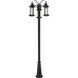 Roundhouse 3 Light 114.5 inch Black Outdoor Post Mounted Fixture