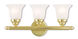 Neptune 3 Light 19 inch Polished Brass Bath Vanity Wall Light