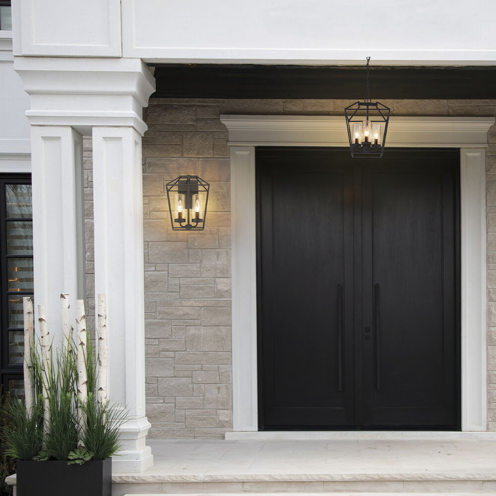 Bastille 4 Light 11 inch Satin Black Outdoor Pendant