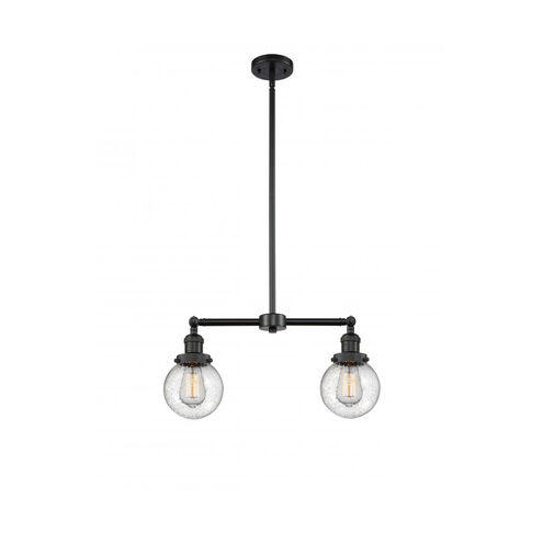 Franklin Restoration Beacon LED 23 inch Matte Black Chandelier Ceiling Light in Seedy Glass, Franklin Restoration