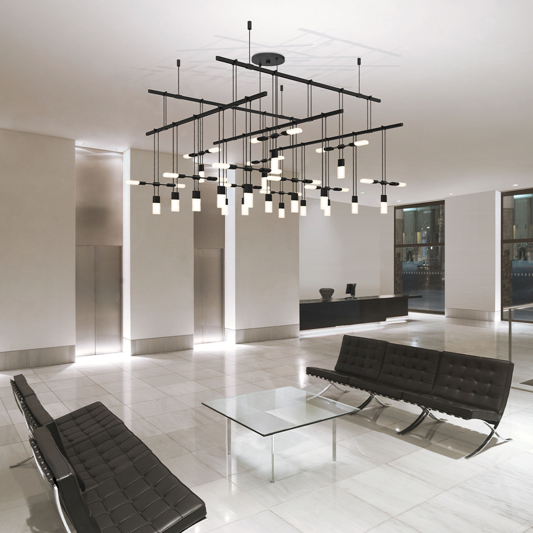Suspenders LED 46 inch Satin Black Pendant Ceiling Light