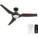 Eula 52 inch Matte Black with Chestnut Blades Outdoor Ceiling Fan