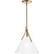 Nicole 1 Light 12 inch Aged Brass Pendant Ceiling Light
