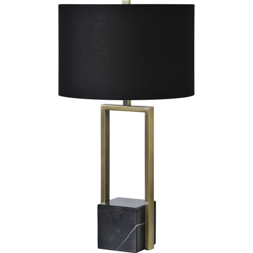 Arla 27.75 inch 100 watt Antique Brass and Black Table Lamp Portable Light