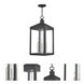 Nyack 3 Light 10.5 inch Black Outdoor Pendant Lantern