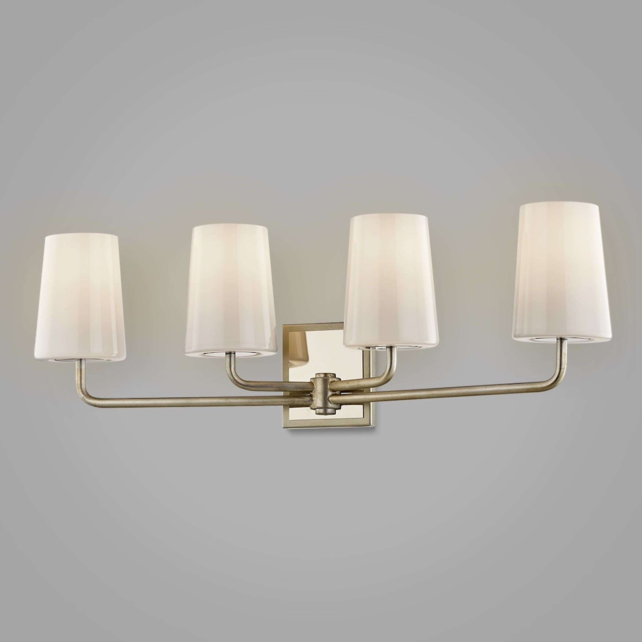 Simone 4 Light 28.5 inch Silver Leaf Polished Nickel Bath And Vanity Wall Light
