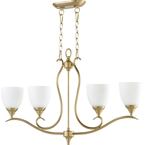 Flora 4 Light 36 inch Aged Brass Island Light Ceiling Light