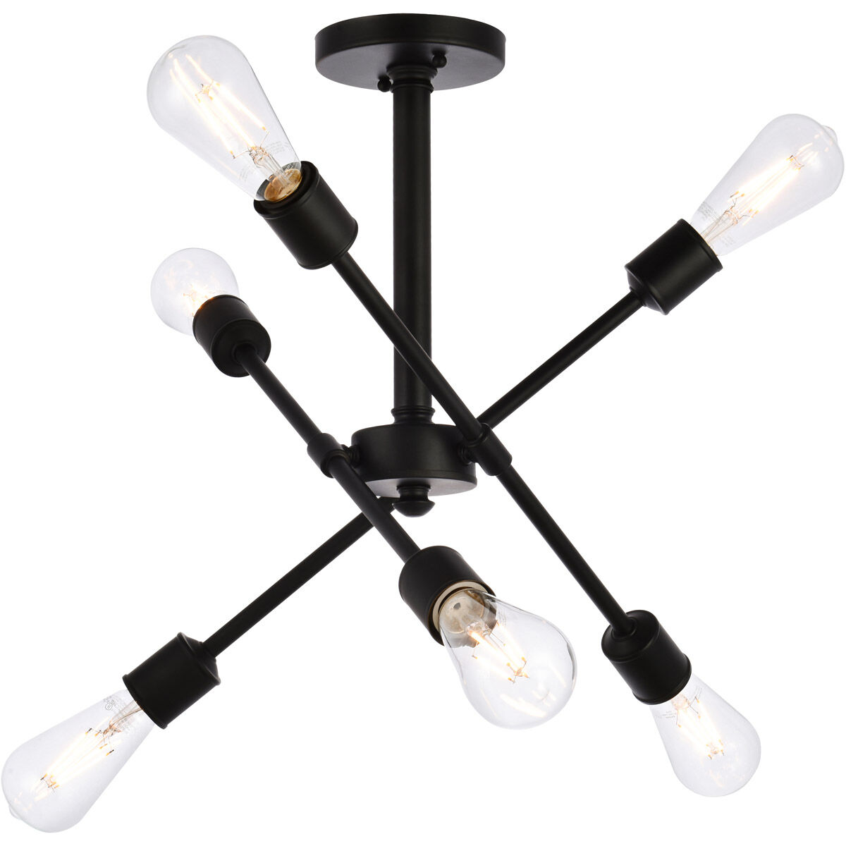Axel 6 Light 17 inch Black Pendant Ceiling Light
