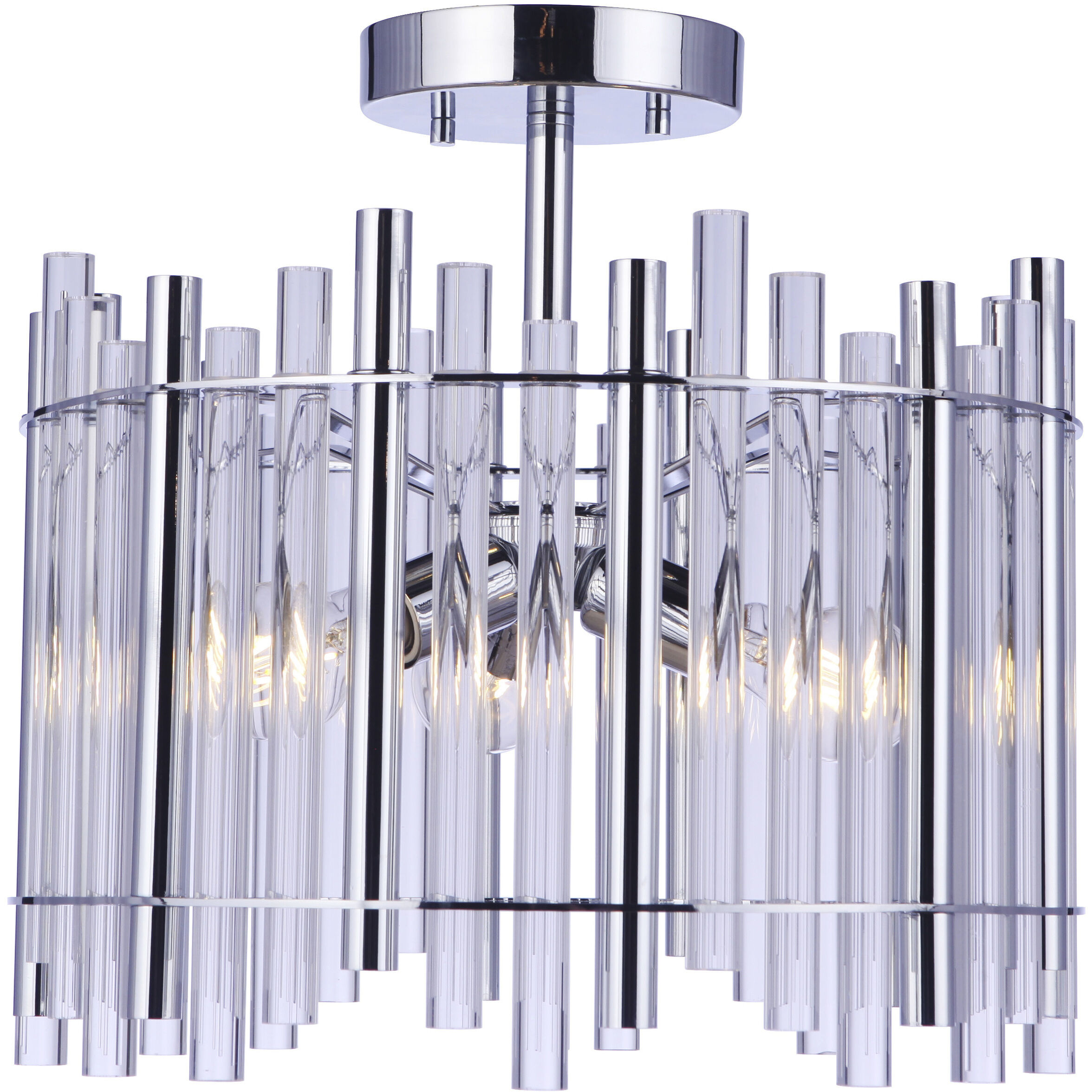 Reveal 3 Light 16.38 inch Chrome Semi Flush Ceiling Light