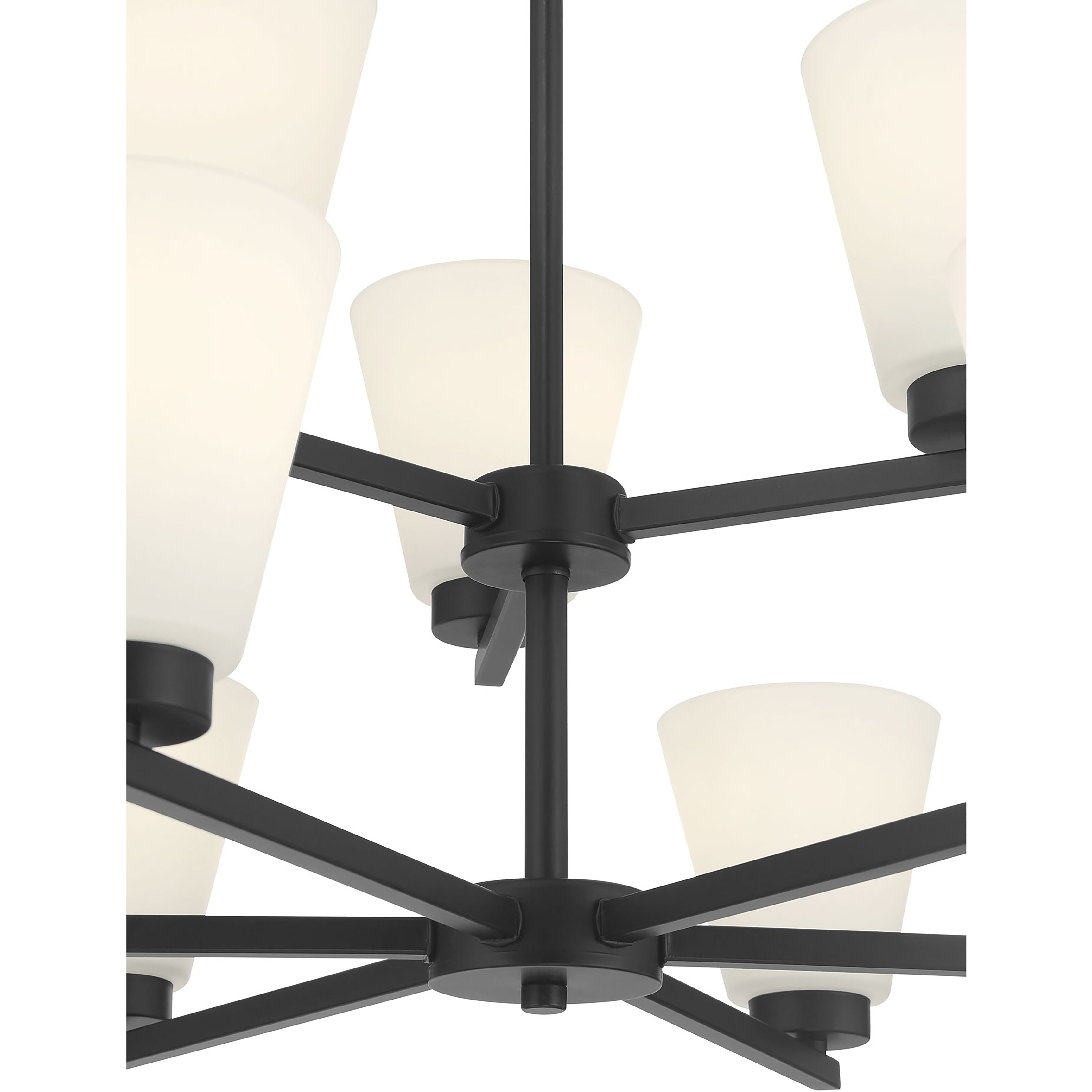 Strayhan 9 Light 28.5 inch Matte Black Chandelier Ceiling Light