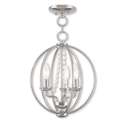 Arabella 3 Light 12 inch Polished Chrome Convertible Mini Chandelier/Ceiling Mount Ceiling Light