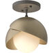 Brooklyn 1 Light 6 inch Natural Iron and Soft Gold Semi-Flush Ceiling Light in Natural Iron/Soft Gold