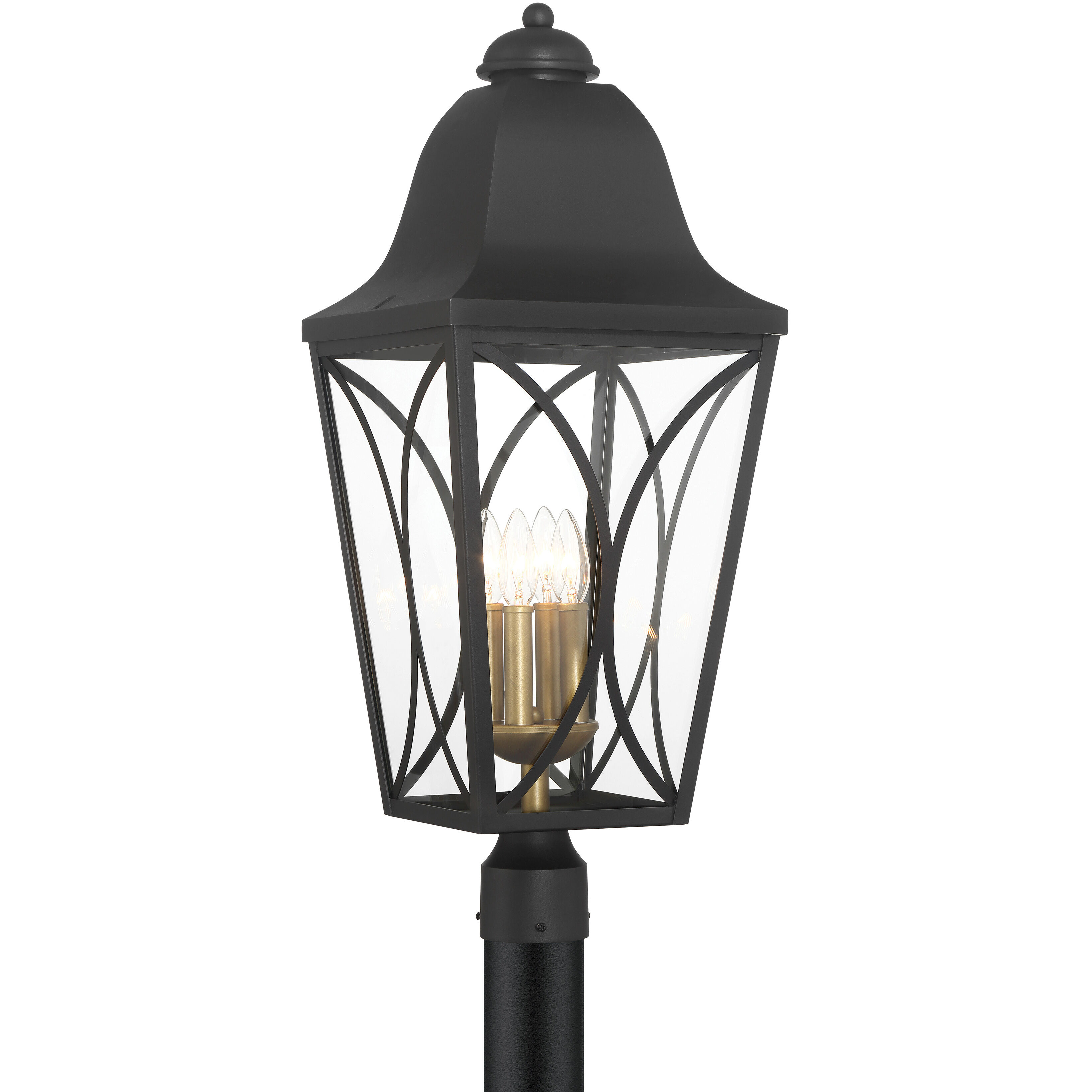 Cardigan 4 Light 28.25 inch Sand Coal and Olden Brass Outdoor Post Lantern, Great Outdoors