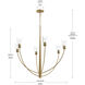 Jheni 6 Light 36 inch Brushed Gold Chandelier Ceiling Light